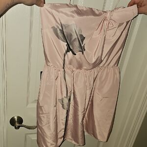 Express Light Pink Strapless Romper